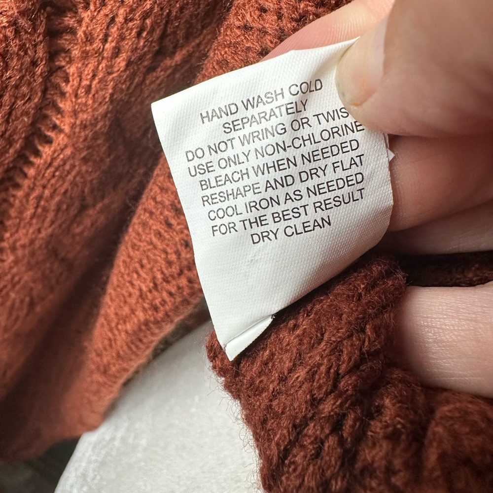 Crochet Sweater, Cider Rust -large - Picture 6 of 7